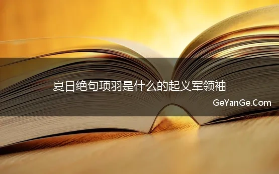 夏日绝句项羽是什么的起义军领袖