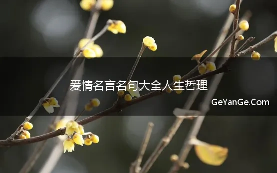 <a href=http://www.geyange.com/mingyan/2752.html target=_blank class=infotextkey>名言名句大全</a>人生哲理爱情