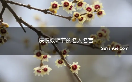 庆祝教师节的名言