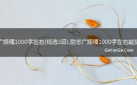 梦想励志广播稿1000字左右