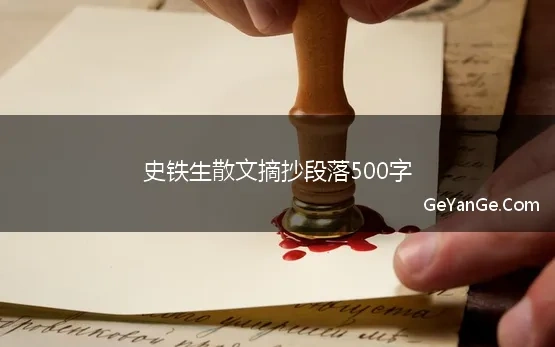 史铁生散文摘抄段落500字