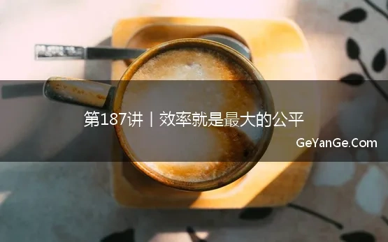 效率就是最大的公平