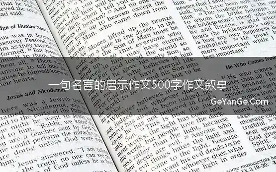 一句格言的启示300字作文五年级