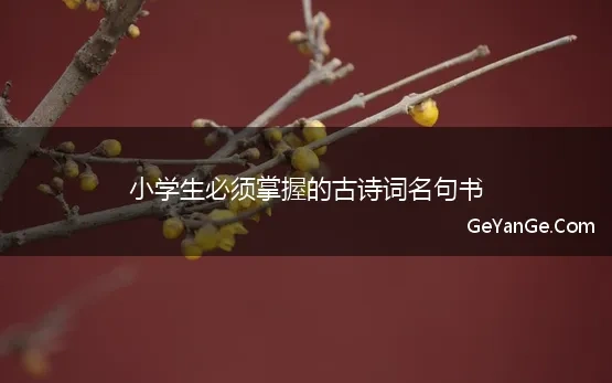 小学生必须掌握的古诗词名句书