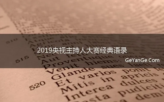 2019央视主持人大赛经典语录