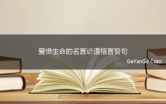 爱惜生命的名言谚语格言警句