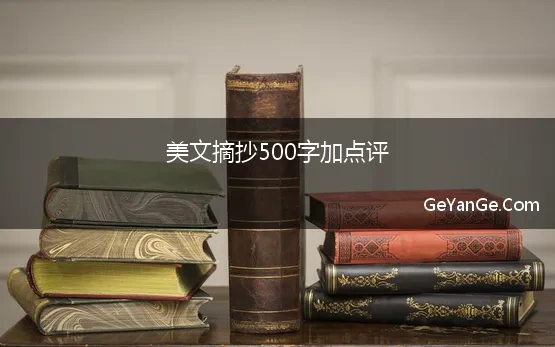 美文摘抄500字加点评