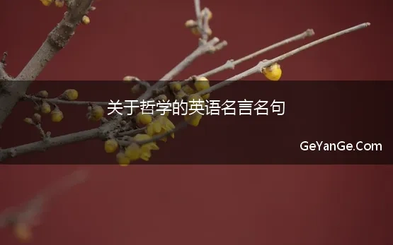 关于哲学的英语名言名句