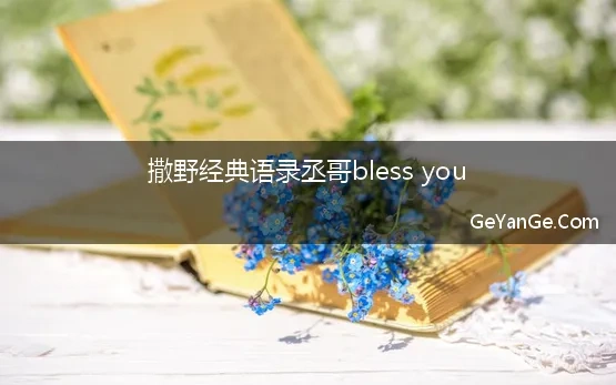 撒野经典语录丞哥bless you