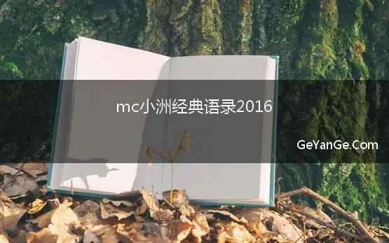 mc小洲经典语录2016