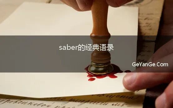 saber的经典语录