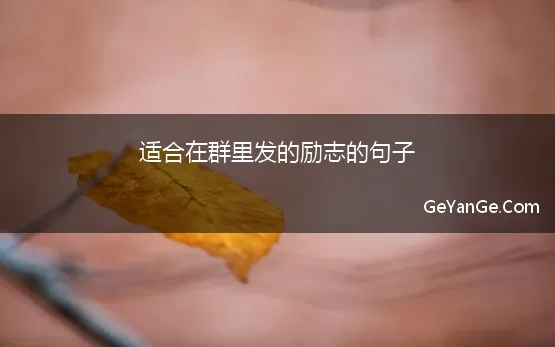 发群里的励志短句