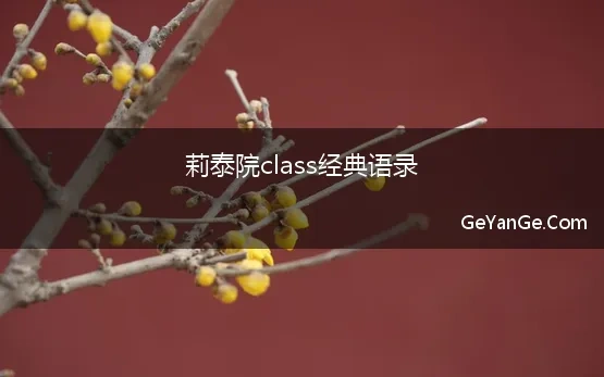 莉泰院class经典语录