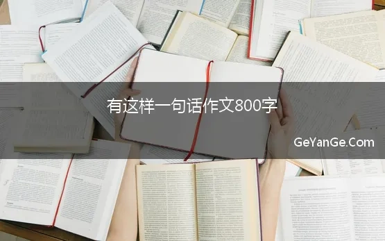 有这样一句名言作文800字