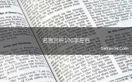 名言赏析100字左右