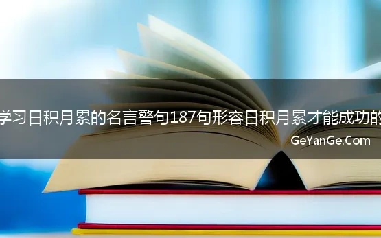 关于学习日积月累的名言警句187句形容日积月累才能成功的名言