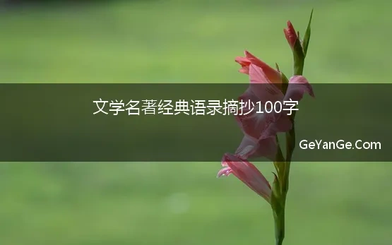 文学名著经典语录摘抄100字