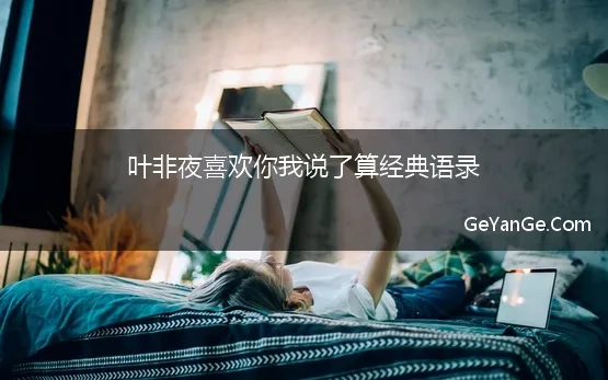 叶非夜喜欢你我说了算经典语录