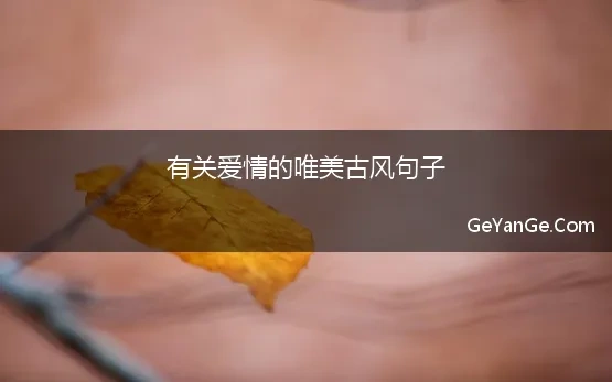 有关爱情的唯美古风句子