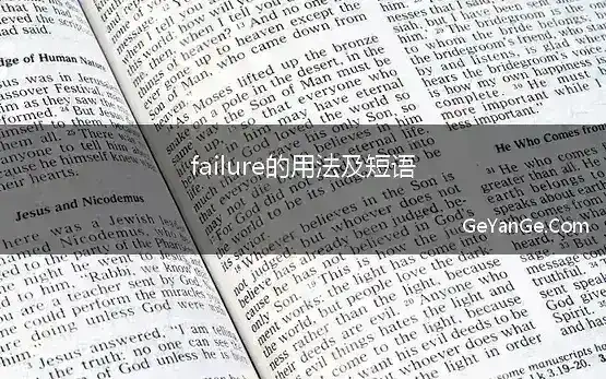 failure的用法及短语