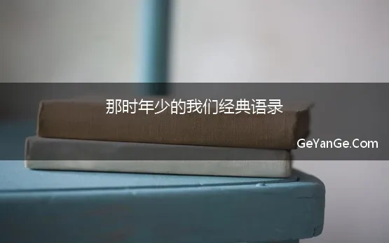 那时年少的我们经典语录