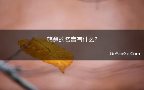 韩愈的名言有什么?