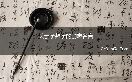 关于学数学的励志名言