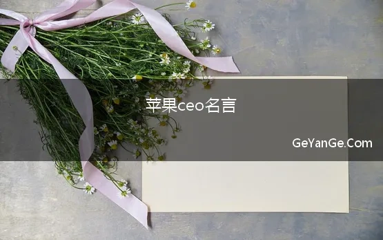 苹果ceo名言