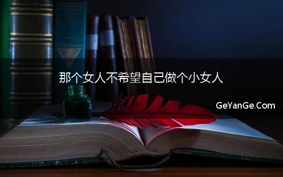 那个女人不希望自己做个小女人