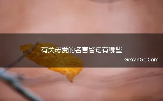 有关母爱的名言警句有哪些