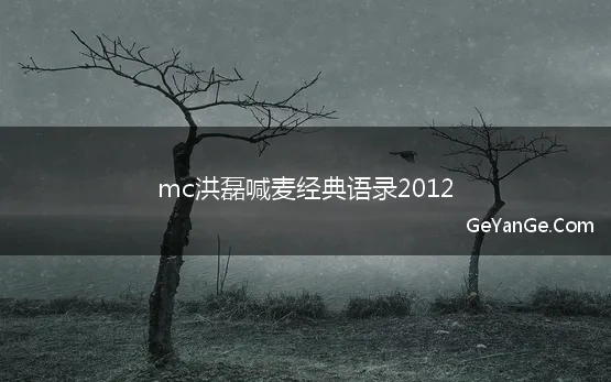 mc洪磊喊麦经典语录2012