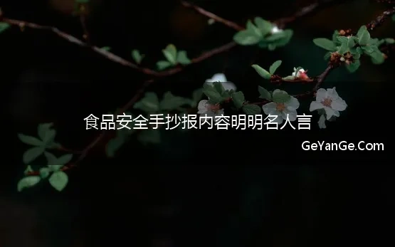 食品安全手抄报内容明明名人言