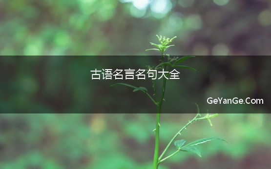 古语<a href=http://www.geyange.com/mingyan/2752.html target=_blank class=infotextkey>名言名句大全</a>