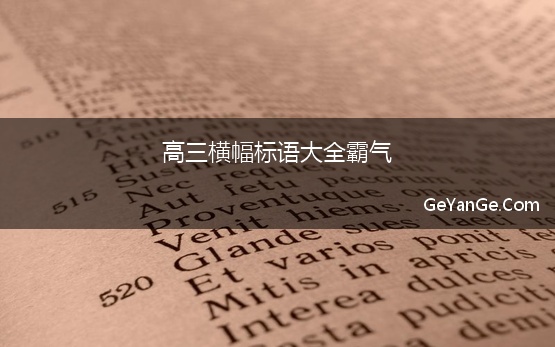 高三横幅标语大全霸气