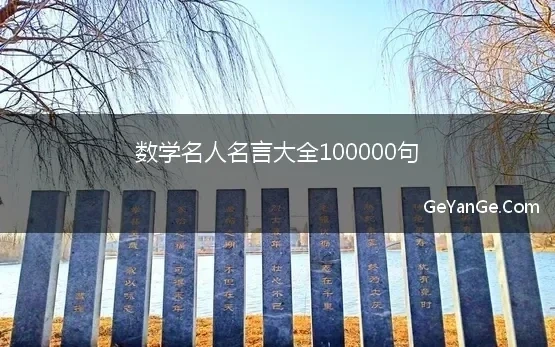 数学名人名言大全100000句